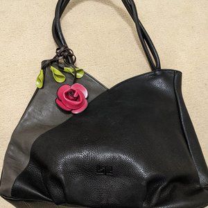 ESPE Vegan Leather Crystal Grey/Black Shoulder Bag